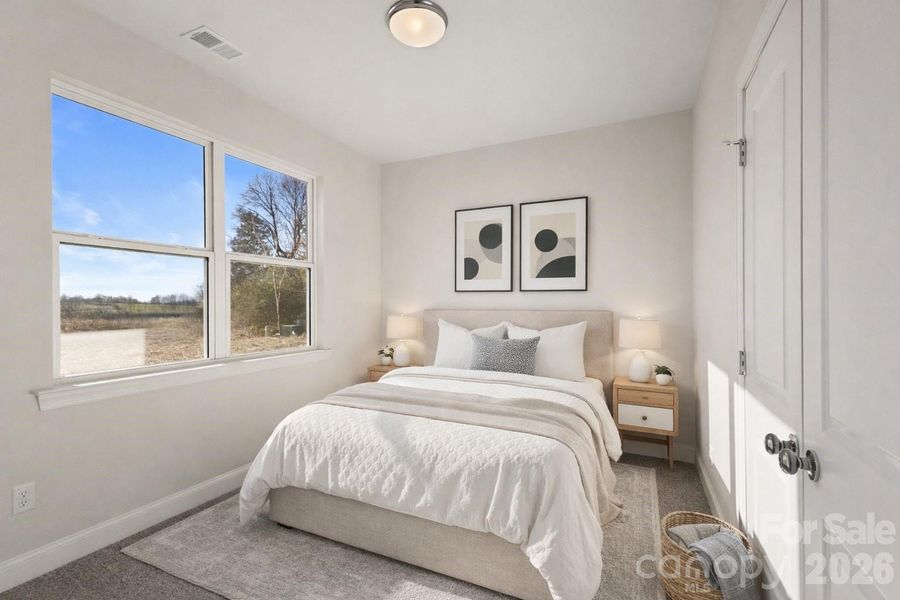 Virtually staged bedroom