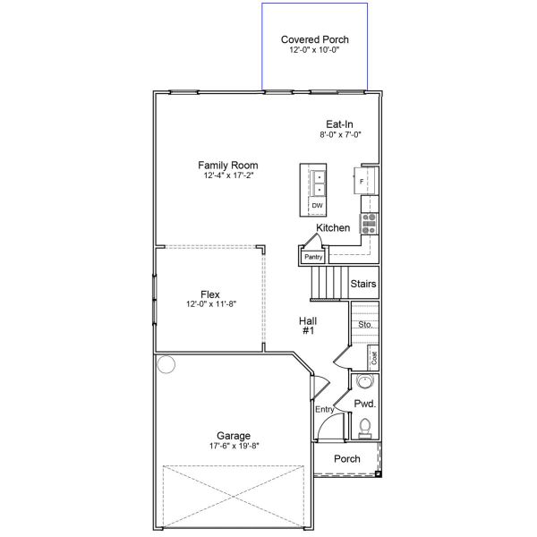 2D floor plan layout of this home in Tucker Ridge, Pendleton, SC (Image 2).
