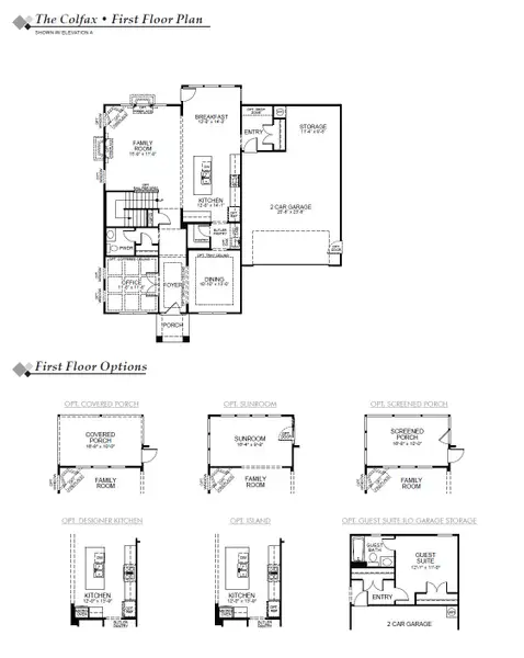 2D floor plan layout for the Colfax by Eastwood Homes in The Enclave at Laurelbrook, Sherrills Ford, NC (Image 3).