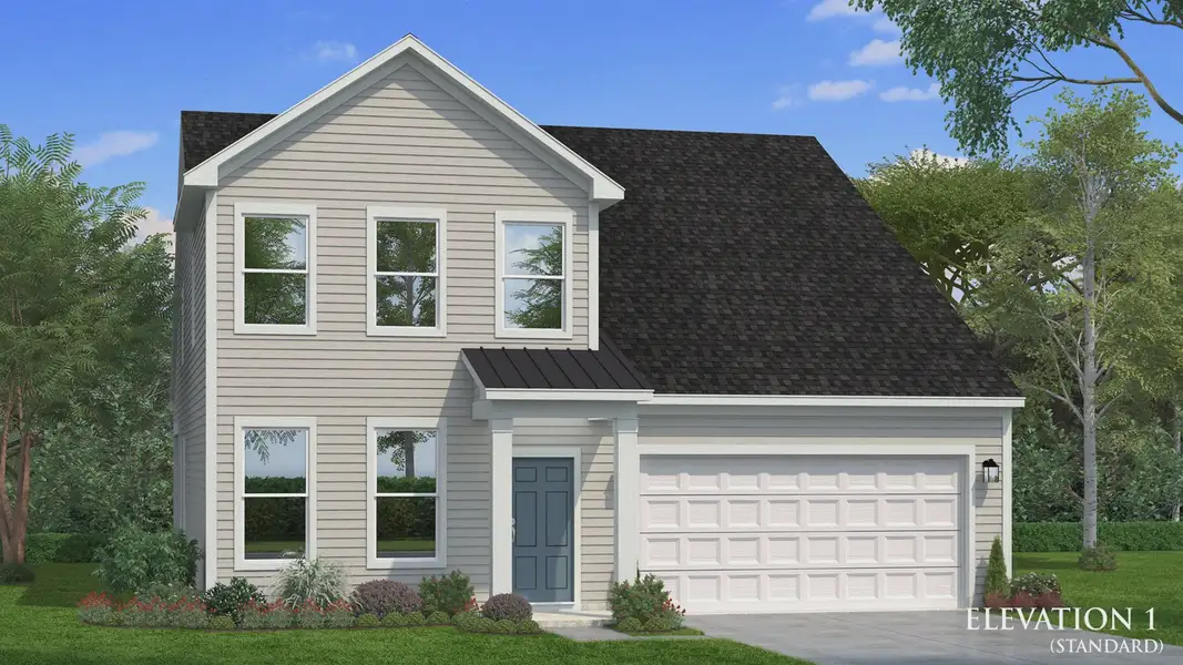 Representative exterior photo of a completed home built from the Ansley by DRB Homes in Reserve at Crowthorne, Zebulon, NC (Image 2). Representative exterior photo of a completed home built from the Ansley by DRB Homes in Reserve at Crowthorne, Zebulon, NC (Image 2).