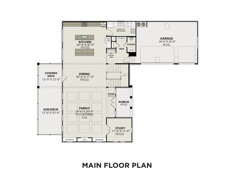 2D floor plan layout for the The Alston A by Davidson Homes LLC in Shelton Square, Murfreesboro, TN (Image 2).