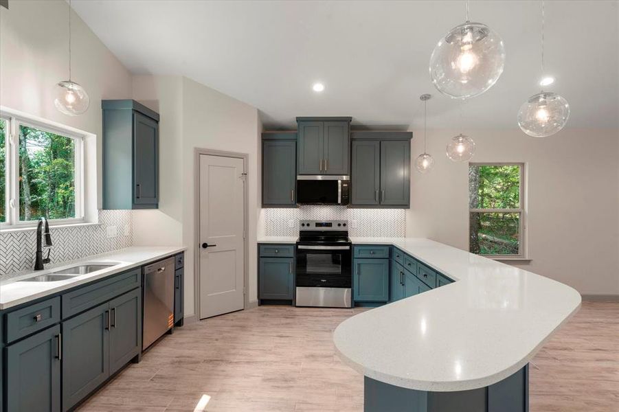 Furnished interior view inside a new home in , Gun Barrel City (Image 12). Furnished interior view inside a new home in , Gun Barrel City (Image 12).