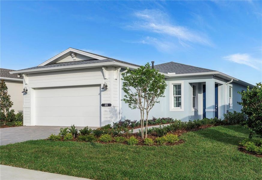Front exterior of a new home in , Lady Lake, FL, highlighting curb appeal (Image 1). Front exterior of a new home in , Lady Lake, FL, highlighting curb appeal (Image 1).