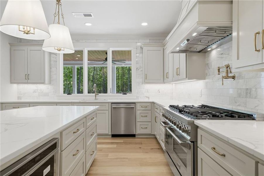 Furnished interior view inside a new home in , White (Image 11).