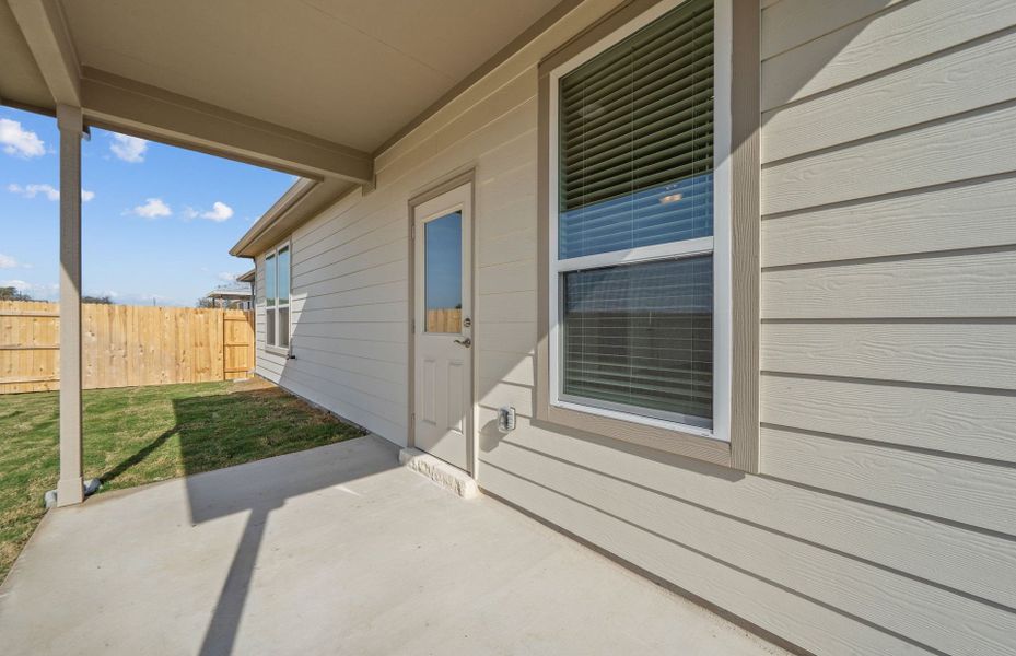 Exterior details and patio area of a home in Patterson Ranch, Georgetown (Image 4). Exterior details and patio area of a home in Patterson Ranch, Georgetown (Image 4).
