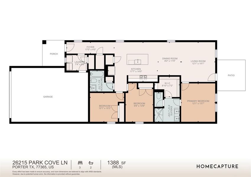 2D floor plan layout of this home in Northpark South, Porter, TX (Image 5).