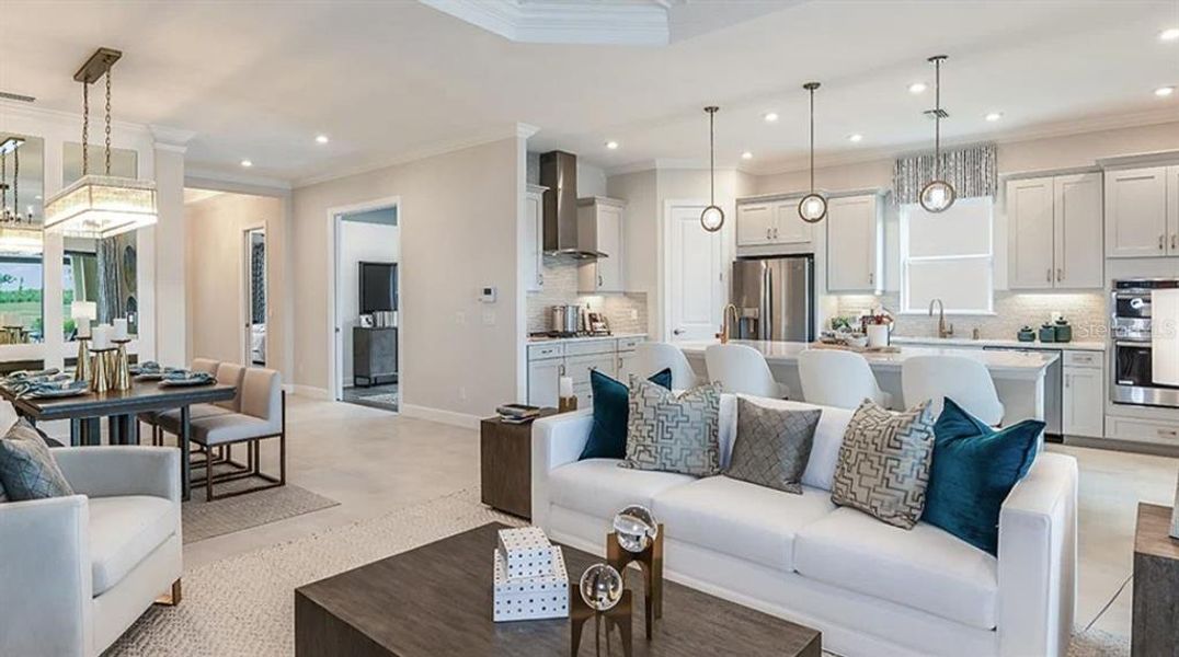 Furnished interior view inside a new home in Esplanade at Azario Lakewood Ranch, Lakewood Ranch (Image 4). Furnished interior view inside a new home in Esplanade at Azario Lakewood Ranch, Lakewood Ranch (Image 4).