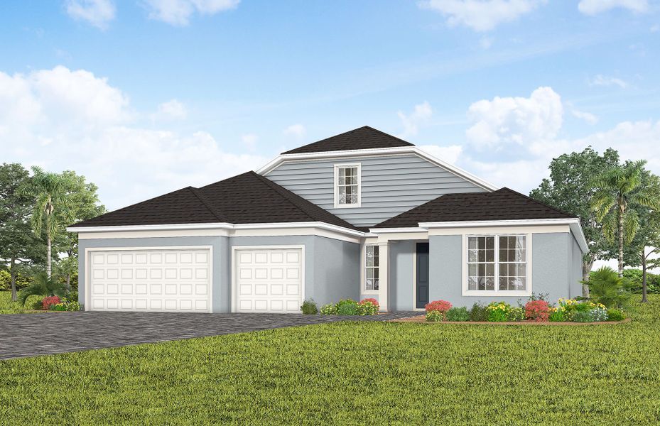 Representative exterior photo of a completed home built from the Stellar Grand by Del Webb in Del Webb Lakehaven, Clermont, FL (Image 13).