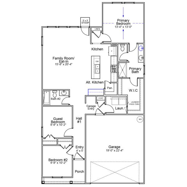 2D floor plan layout of this home in Hainer Place, Conway, SC (Image 4).