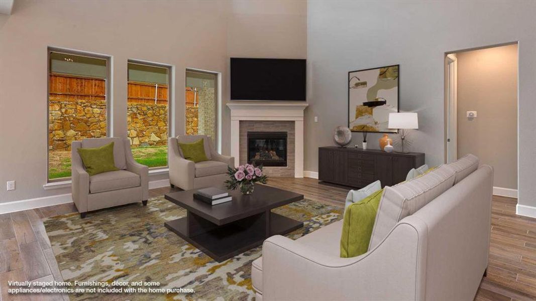 Living room featuring hardwood / wood-style floors