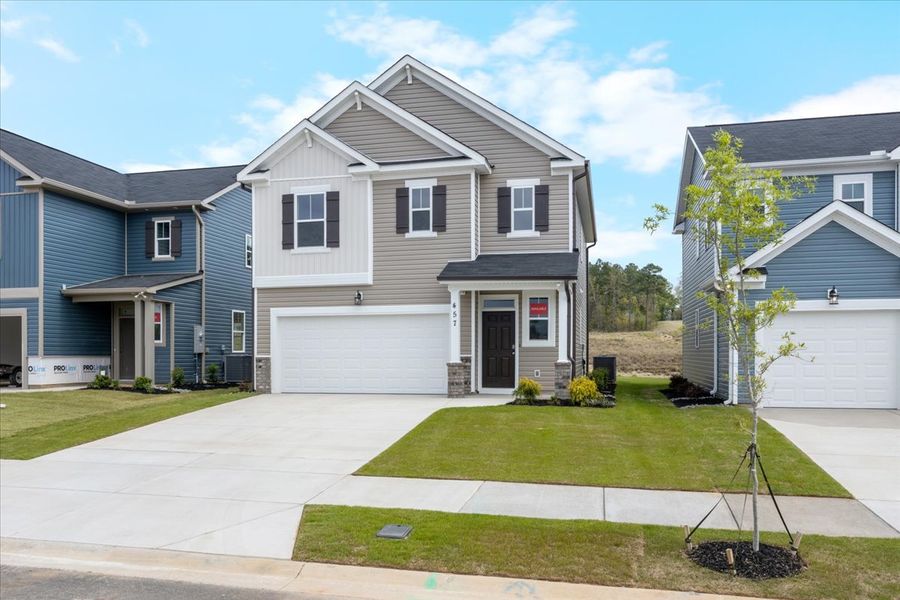 Front exterior of a new home in Windsor, North Augusta, SC, highlighting curb appeal (Image 17).