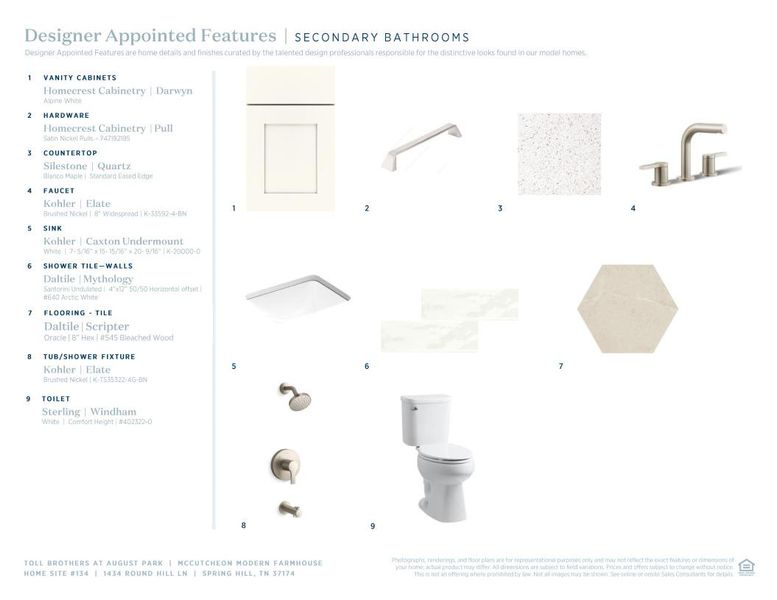 Sample of building materials used in homes in Toll Brothers at August Park, Spring Hill (Image 13).