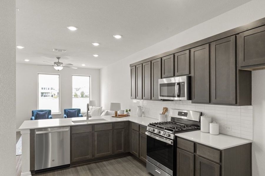 Representative furnished interior of a home built from the Ash by Pacesetter Homes in Blanco Vista, San Marcos (Image 22).