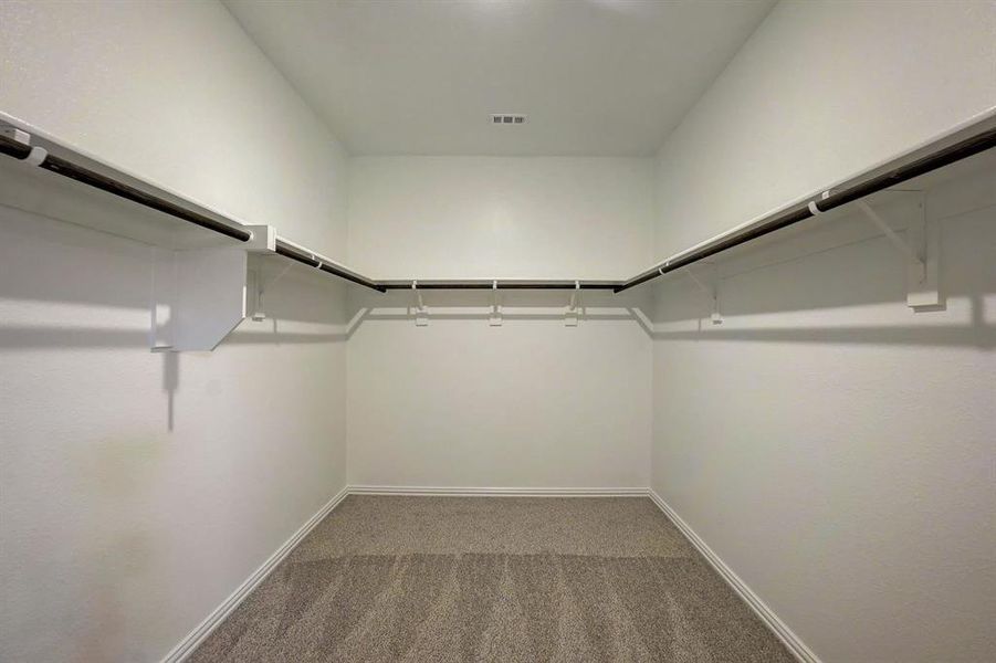 Walk in closet with carpet flooring