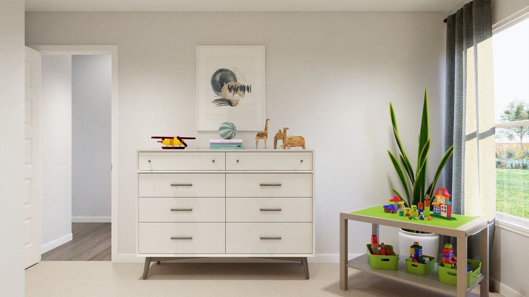Representative furnished interior of a home built from the The Wildflower by Legend Homes in Granger Pines, Conroe (Image 25).