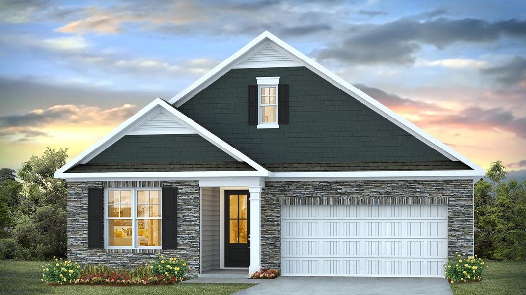 Representative exterior photo of a completed home built from the Darby by D.R. Horton in Old Chapin Reserve, Lexington, SC (Image 23).