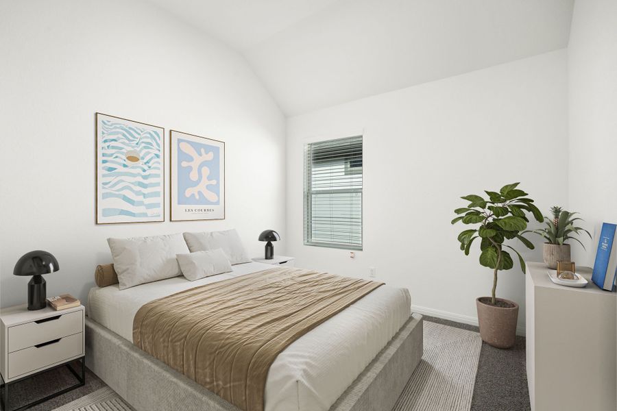 Bedroom in the Redbud home plan by Trophy Signature Homes - REPRESENTATIVE PHOTO