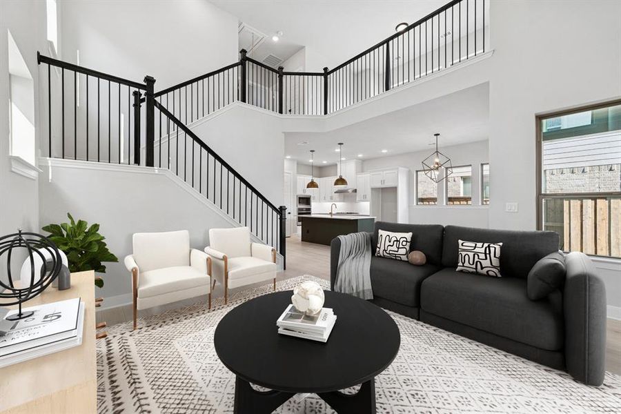 Furnished interior view inside a new home in Mantua Point Gardens, Van Alstyne (Image 7). Furnished interior view inside a new home in Mantua Point Gardens, Van Alstyne (Image 7).