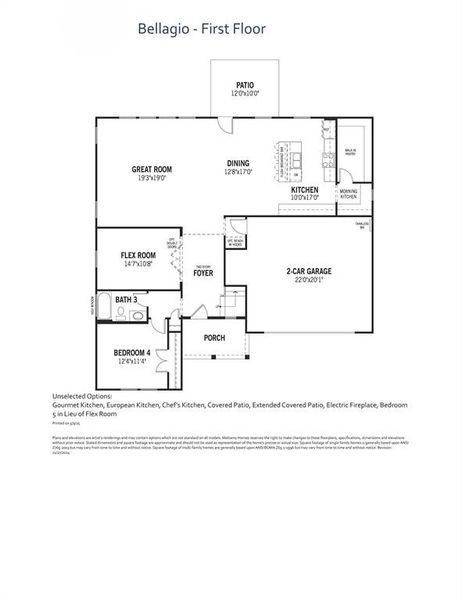 2D floor plan layout of this home in Creekside of Crowley, Crowley, TX (Image 3).