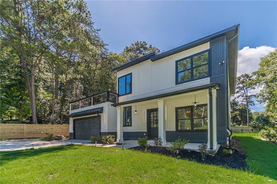 Front exterior of a new home in , Flowery Branch, GA, highlighting curb appeal (Image 25).