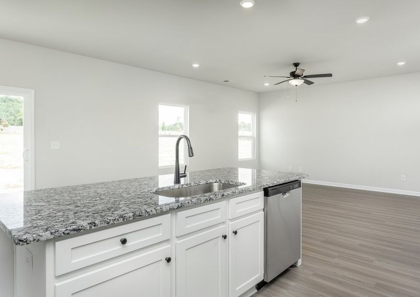 Spacious kitchen island