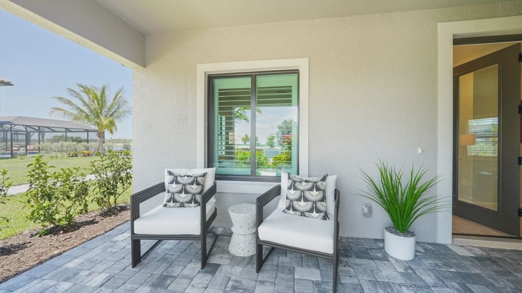Representative exterior details of a home built from the Meadow Brook by Neal Communities in SkySail, Naples (Image 3).