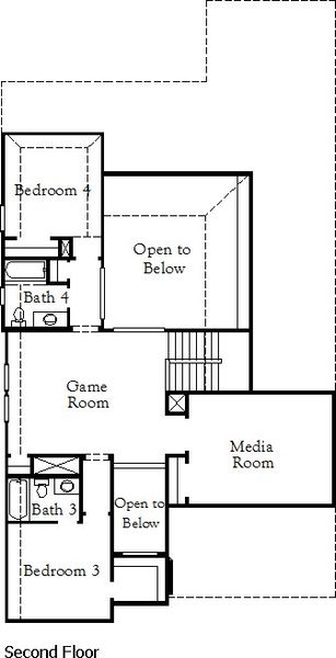 2D floor plan layout of this home in Pecan Square, Northlake, TX (Image 4).