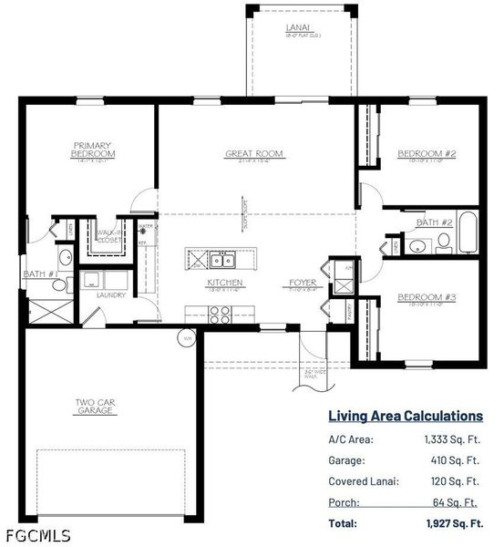2D floor plan layout of this home in Cape Coral, Cape Coral, FL (Image 5).