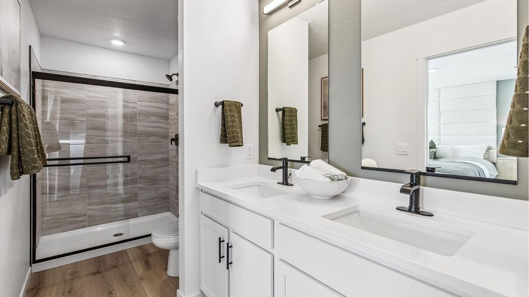 Furnished interior view inside a new home in Settlers Crossing, Commerce City (Image 11).