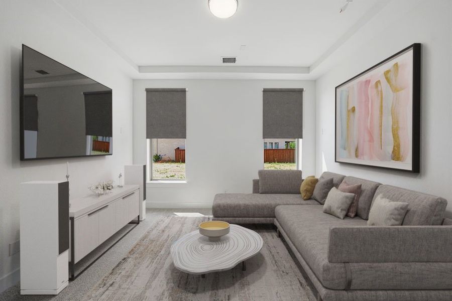 Furnished interior view inside a new home in Hillside Village, Celina (Image 17). Furnished interior view inside a new home in Hillside Village, Celina (Image 17).