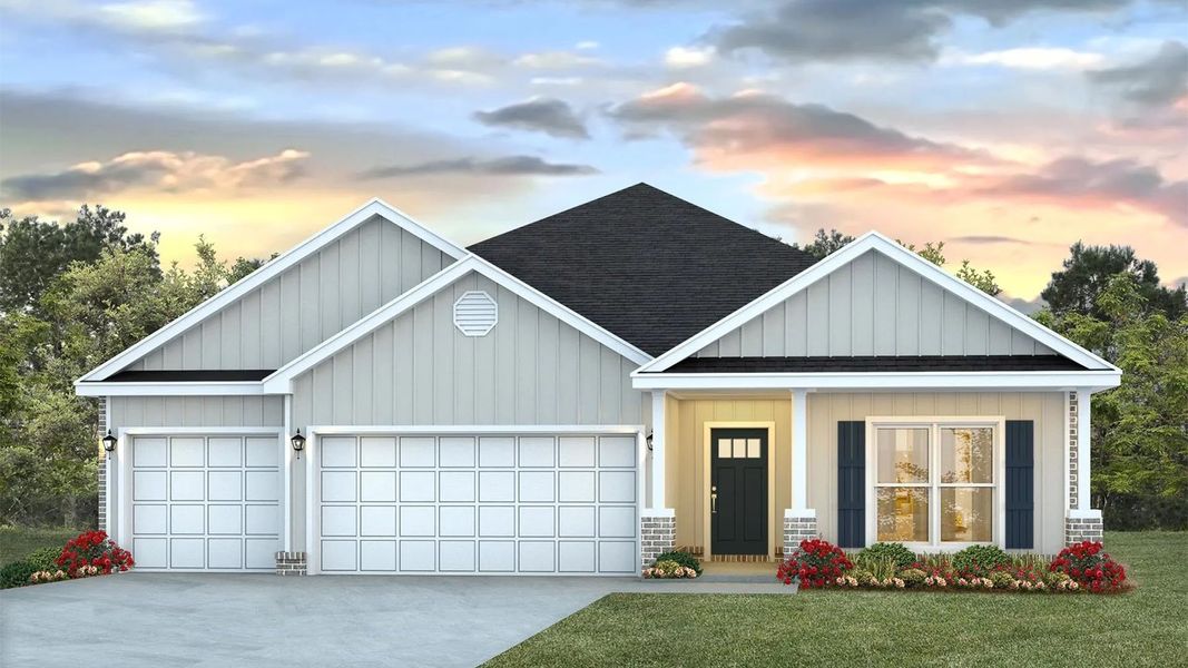 Representative exterior photo of a completed home built from the Destin by D.R. Horton in Owl's Head Farms, Freeport, FL (Image 2).