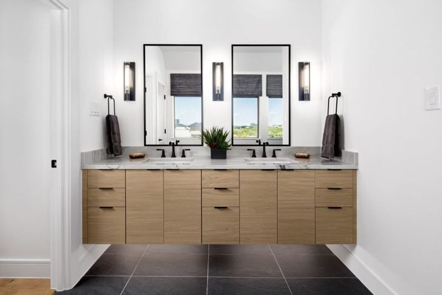 Furnished interior view inside a new home in Linkside Las Colinas, Irving (Image 11).