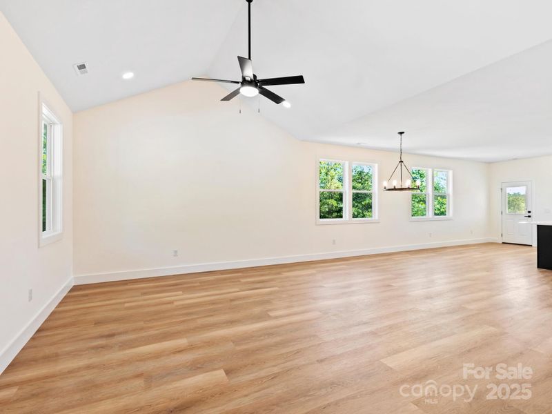 Vaulted ceilings and an open concept make this home feel light and airy