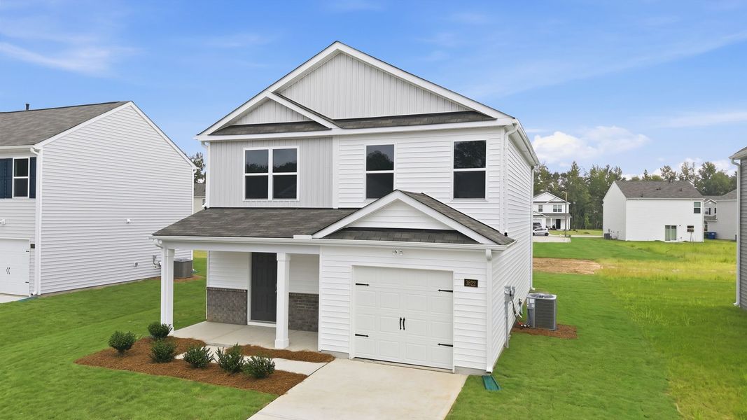 Front exterior of a new home in Jetstream Park, Wilson, NC, highlighting curb appeal (Image 20).