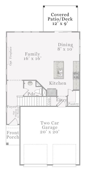 2D floor plan layout for the Alexander by McKee Homes in Bedford, Raeford, NC (Image 20).
