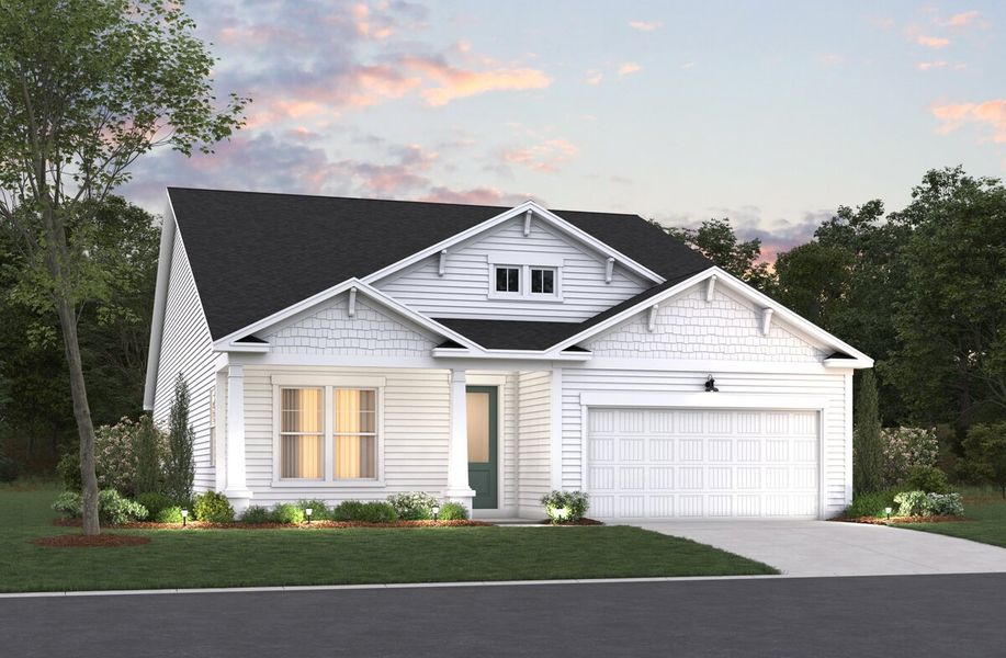 Representative exterior photo of a completed home built from the Juniper II by Beazer Homes in The Oaks, Goose Creek, SC (Image 1).