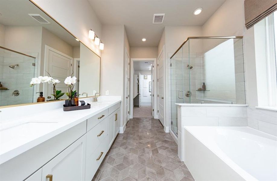 Furnished interior view inside a new home in Amira: Signature Collection, Tomball (Image 6). Furnished interior view inside a new home in Amira: Signature Collection, Tomball (Image 6).