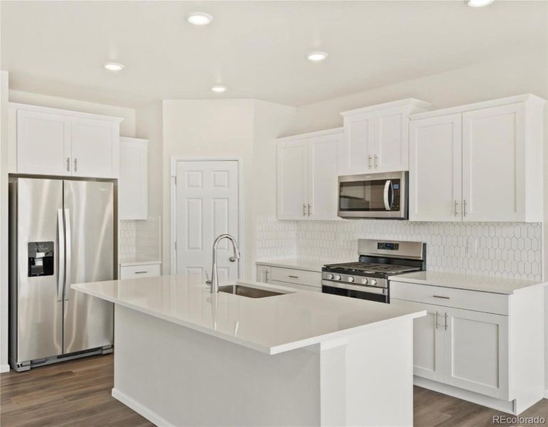 Furnished interior view inside a new home in Buffalo Highlands: The Flora Collection, Commerce City (Image 9).