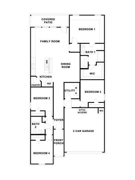2D floor plan layout for the The Easton by D.R. Horton in Briarwood, Elgin, TX (Image 3).