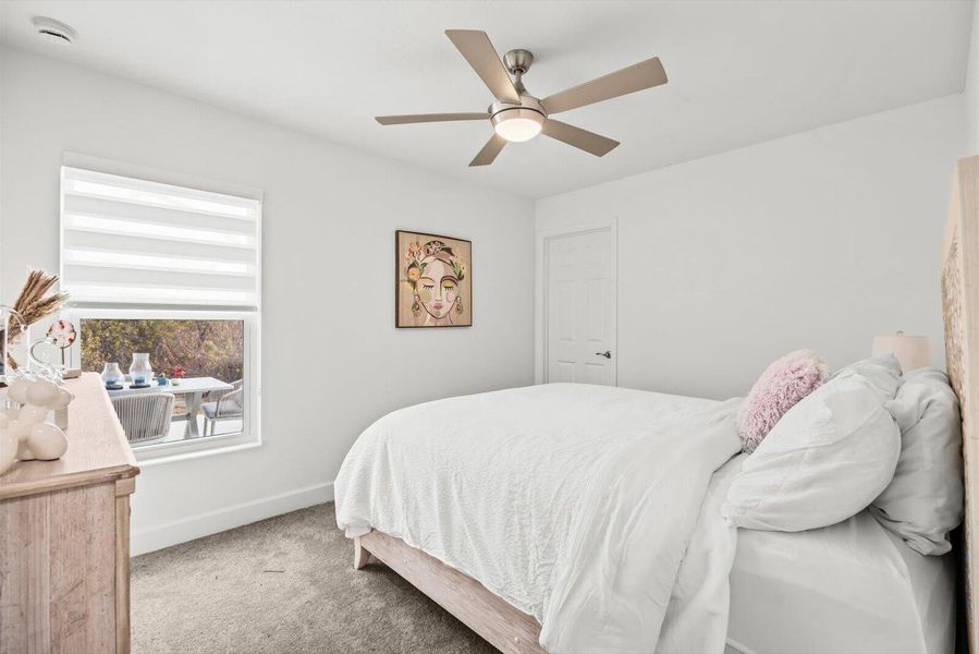 Third Bedroom Facing Window and Walk in Closet