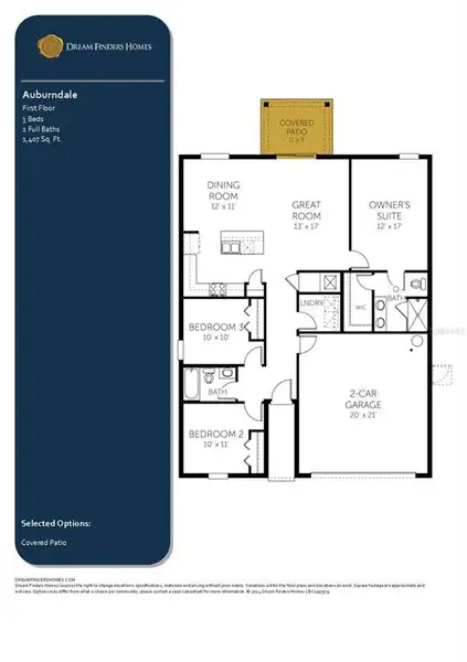 2D floor plan layout of this home in Prairie Oaks, St. Cloud, FL (Image 4).
