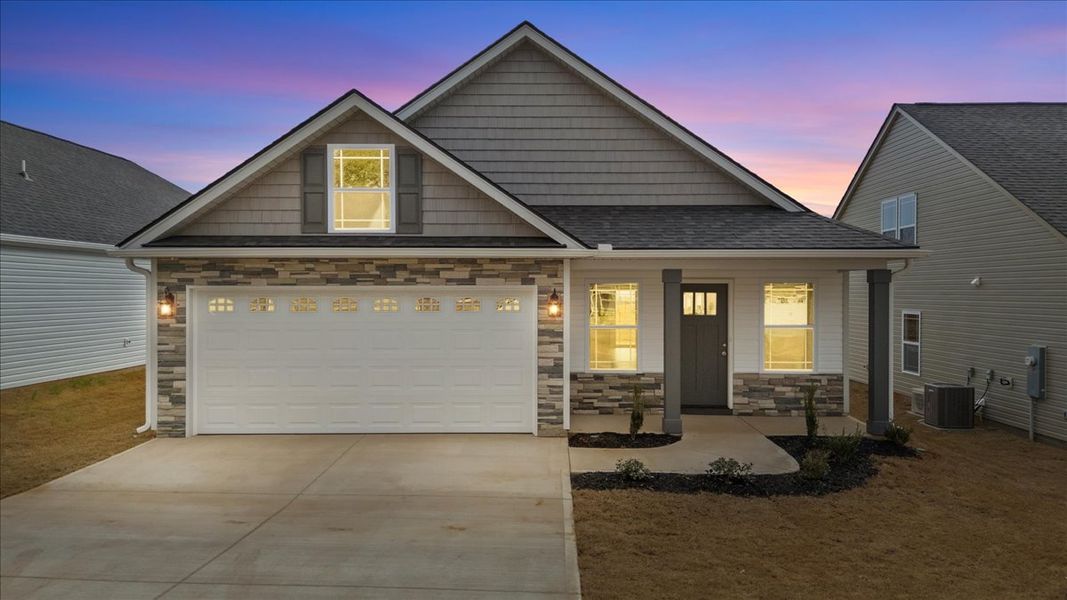Representative exterior photo of a completed home built from the Ellison by Enchanted Homes in Hampshire Heights, Moore, SC (Image 20).
