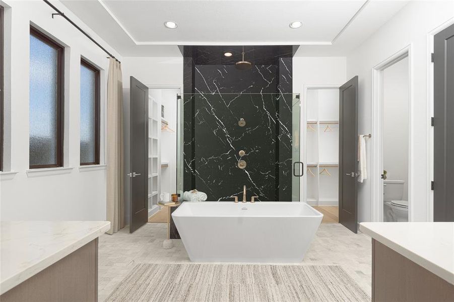 Furnished interior view inside a new home in The Tribute 50', The Colony (Image 7).