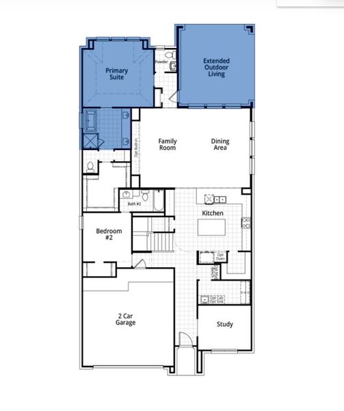 2D floor plan layout of this home in Monterra, Rockwall, TX (Image 2).