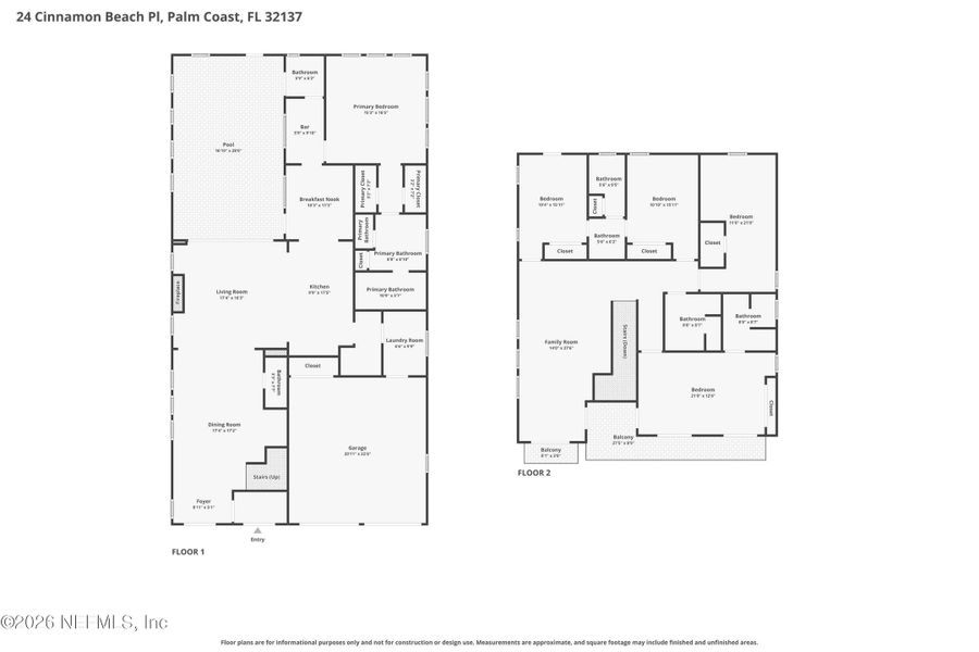 2D floor plan layout of this home in , Palm Coast, FL (Image 5).