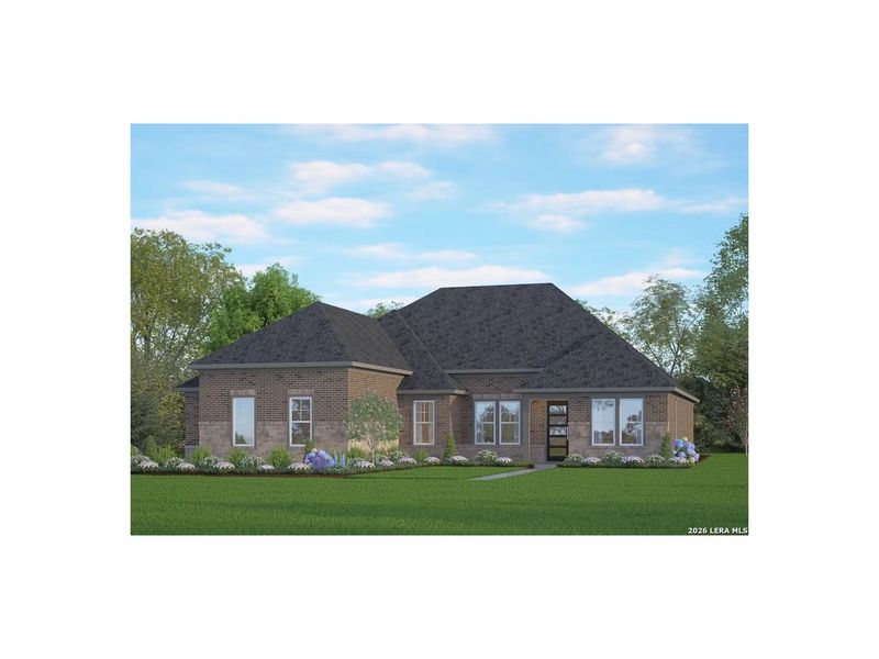 Exterior rendering of this home design in Potranco Oaks, Castroville, TX (Image 2). Exterior rendering of this home design in Potranco Oaks, Castroville, TX (Image 2).