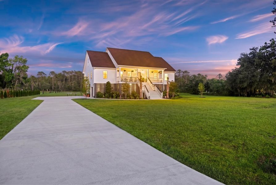 Front exterior of a new home in , Meggett, SC, highlighting curb appeal (Image 23). Front exterior of a new home in , Meggett, SC, highlighting curb appeal (Image 23).