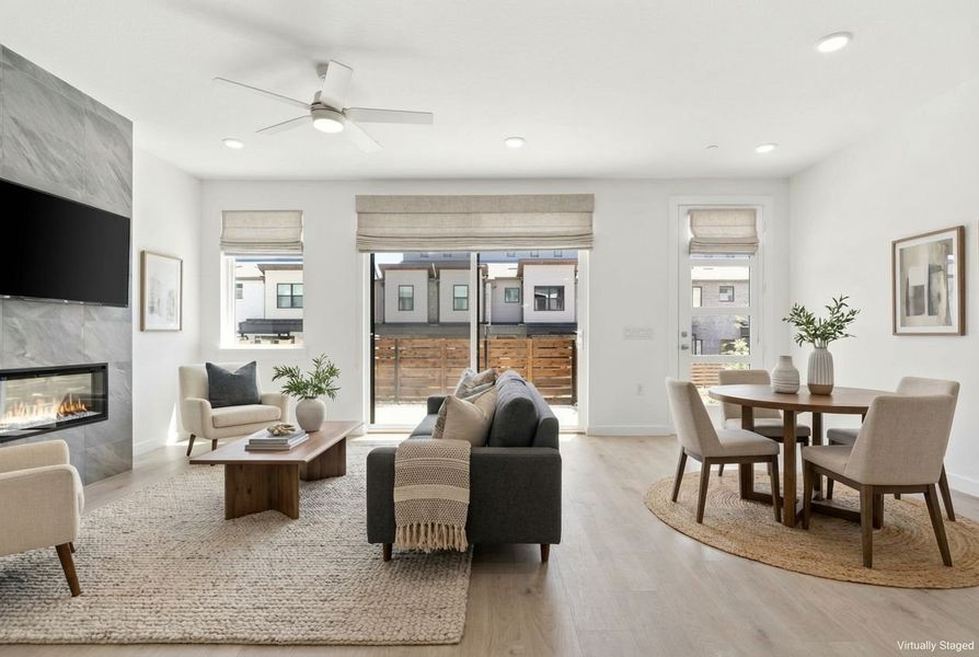 Furnished interior view inside a new home in Willow Grove Townhomes, Melissa (Image 5).