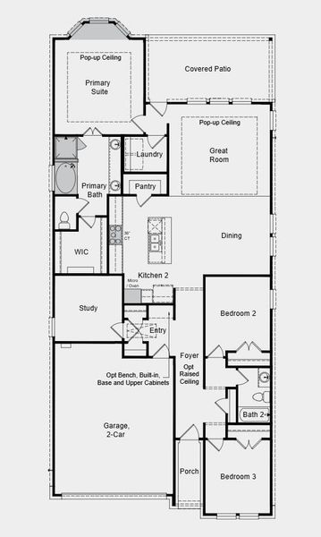 Additional Highlights include: gourmet kitchen, raised ceiling at foyer, 12" pop-up ceiling at gathering room and primary suite, bay window at primary suite and slide-in tub at primary bath.