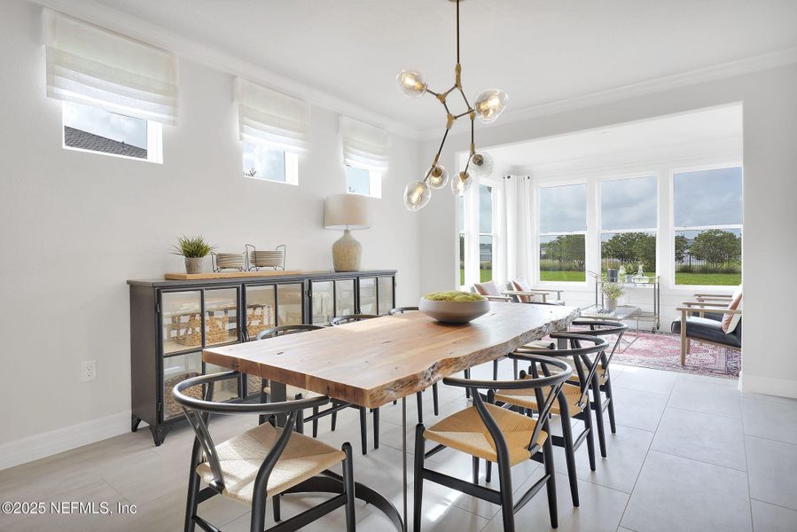 Furnished interior view inside a new home in Del Webb Wildlight, Yulee (Image 10).